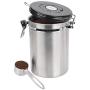 YOCrazy-US Direct 304 Stainless Steel Premium Coffee Canister - Stainless Steel Storage Container with Scoop - Keeps Your Coffee Airtight Fresh and Flavorful