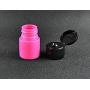 6PCS 15ML 0.5OZ Hot Pink Empty Plastic Bottles with Black Flip Cap Small Sample Jar Refillable Portable Durable Cosmetic Container Perfume Makeup Water Storage Holder Pot for Travel Daily Life