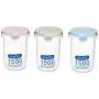 BESTONZON 3PCS Cereal Containers Storage Container Bottles Storage Plastic for Cereal Flour Sugar Rice Snacks(Green 1500ml + Blue 1500ml + Pink 1500ml)