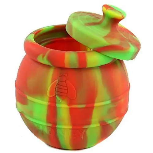 Rasta Honey Jar with Dipper and Lid Cover for Home Kitchen Silicone Storage Pot by X-Value Rasta Honey Jar with Dipper and Lid Cover for Home Kitchen Silicone Storage Pot by X-Value
