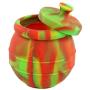 Rasta Honey Jar with Dipper and Lid Cover for Home Kitchen Silicone Storage Pot by X-Value