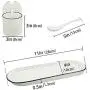White Ceramic Sugar Bowls Condiment Pots Spice Jars Seasoning Box Set with Lid Spoon and Tray-Sets of 3