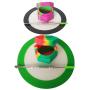 SZBS A Set Silicone Round Mat 26ml Container Hexagon Honeycomb Container Wax Oil Container Concentrate Storage Container Wax Silicone Jar With a Metal Rod (Random color, 10)