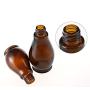 2Pcs Amber Glass Lotion Bottle Cucurbit Shaped Press Pump Bottles Empty Emulsion Dispenser Refillable Toiletries Container Amber Glass Lotion Pump Press Bottles Jars Vial (30ml/1oz)