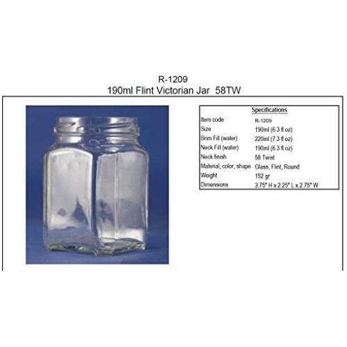 (12 Pack) 6 oz (190 ml) Victorian Square Glass Jar with Gold Metal Lid by Packaging For You