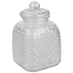 Home Basics Panama Collection Clear Glass Food Storage Container Jar (Medium)