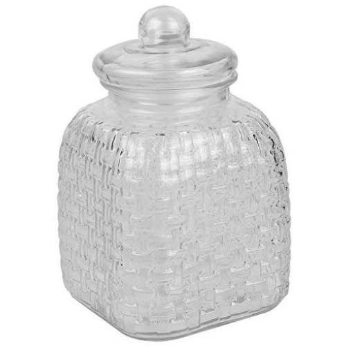 Home Basics Panama Collection Clear Glass Food Storage Container Jar (Medium)