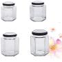 UPKOCH 4 Pcs Glass Storage Jar Set Portable Glass Food Candy Jars with Lid for Food Nuts Coffee Beans Tea Leave Other