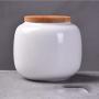 Mini Tea Storage Containers Tea Tins Food Storage Jar, Ceramics Tea Canister Traditional Tea Caddy, Portable Sealed Storage Tank Can Store Tea/Seed/Coffee/Pepper with Airtight Lid (White)