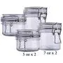 The Grindstone | Assorted Set of PET Plastic Kilner Style Jars | Round Clear Acrylic | Airtight Mason Style Canister Lids | Set of two 5 oz & two 7 oz Storage Jars | Pack of 4 The Grindstone | Assorted Set of PET Plastic Kilner Style Jars | Round Clear Acrylic | Airtight Mason Style Canister Lids | Set of two 5 oz & two 7 oz Storage Jars | Pack of 4