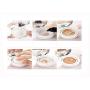 1Pcs 15ml/0.5oz Black Empty Refillable BB Cream Fluid Foundation Box with Gold Line Mirror Powder Puff and Sponge Core DIY Cosmetic Air Cushion Powder Case Jar Container for Makeup