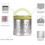 Vacuum Insulated Food Jar 22 Ounce Lunch Thermos with Handles, Portable Stainless Steel Lunch Containers, Stay Hot for 5h Cold for 10h, Green