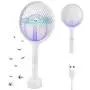 Électrochoc Bug Zapper Racket 1 Pack, Lampe-Piège à Moustiques 3 en 1 avec Raquette, Rechargeable USB, Piège à Insectes Intérieur/Extérieur, Grille en Maille 3 Couches Électrochoc Bug Zapper Racket 1 Pack, Lampe-Piège à Moustiques 3 en 1 avec Raquette, Rechargeable USB, Piège à Insectes Intérieur/Extérieur, Grille en Maille 3 Couches