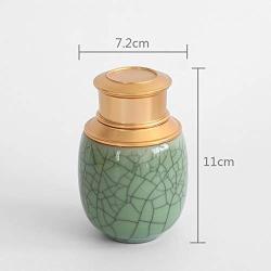 Sugar Salt Cans Tea Storage Box Mini Candy Jars Ceramic Dry Fruit Tank Kitchen Spices Jar Travel Coffee Pot Metal Cover Condiment bottles (Color : Fenqingfenxian)