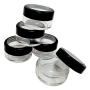 Plastic Clear Storage w Window Black Rim Cap Travel Sample Case 10 gr (Pack of 100)