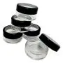 Plastic Clear Storage w Window Black Rim Cap Travel Sample Case 10 gr (Pack of 100) Plastic Clear Storage w Window Black Rim Cap Travel Sample Case 10 gr (Pack of 100)