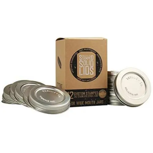 Trellis + Co. 6er Pack Edelstahl 316 Wide Mouth Mason Jar Deckel/Kappen | Für Einmachen, Konservieren, Lagerung, Trockenwaren – Robust & Rostfrei