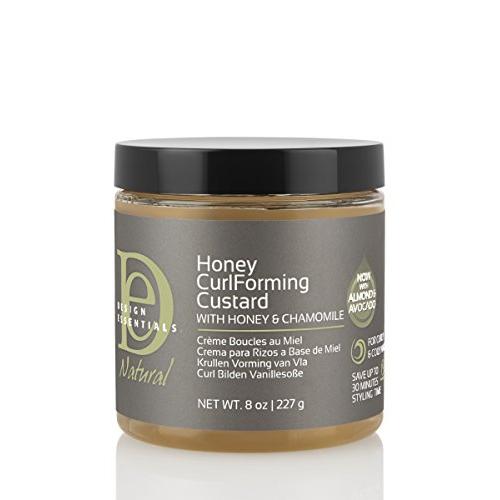 Design Essentials Natural Honey Curl Forming Custard infused with Almond, Avocado, Honey & Chamomile for Intense Shine, Medium Hold and Definition-8oz.