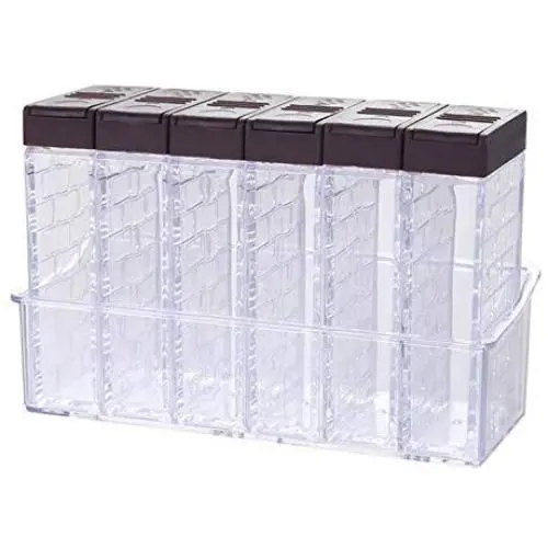 Bouteille à épices transparente, boîte de rangement pour assaisonnements colorée, 6 pièces/ensemble, ustensiles de cuisine, cruet pour sel, contenants de rangement. Bouteille à épices transparente, boîte de rangement pour assaisonnements colorée, 6 pièces/ensemble, ustensiles de cuisine, cruet pour sel, contenants de rangement.