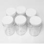 32 Oz Plastic Jars with lids, wide mouth, Bulk Pack of 6, Clear Round Jar &amp; White Lid,-Made in USA