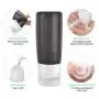 Bouteilles de voyage Beveetio 15 pièces, contenants réutilisables en silicone 2,9 oz, sans BPA, pour cosmétiques, shampooing, crème, après-shampoing, savon (noir et blanc)