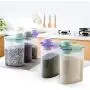 Storage Jars Container Box Plastic Transparent Food Biscuit Nuts Candy Tank Kitchen Myding,Grey