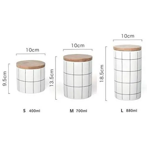 Bouteilles de Rangement en Céramique Boîtes à Thé Scandinave avec Couvercle pour Épices/Accessoires de Cuisine Bouteilles de Rangement en Céramique Boîtes à Thé Scandinave avec Couvercle pour Épices/Accessoires de Cuisine