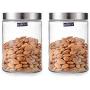 YL LY Xibi Sealed Cans Glass Bottle Kitchen Grains Moisture Storage Cups Food Transparent Cans 2 Pieces Set 1.25Lx2