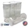 CSBD 16 oz Klar Glas Wasserflasche mit Deckeln, 6er Pack, für Kombucha, Saft, Kalte Brühe, Marmeladen- oder Gelees-Behälter, Weite Öffnung, Wiederverwendbar und Geschirrspülergeeignet, BPA-frei