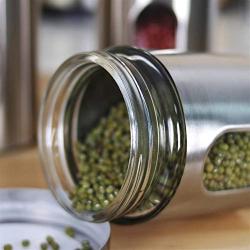 Kitchen supplies glass sealed storage tank stainless steel with lid tea cans seasoning jar food storage bottle ZP3071715