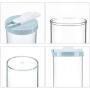 Storage Box Airtight Cereal Rice Container Organizer Bottles Jars Kitchen Tool Transparent Bottles (Blue)