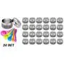 Stainless Steel Magnetic Spice Jars - Bonus Measuring Spoon Set - Airtight Kitchen Storage Containers - Stack on Fridge to Save Counter & Cupboard Space (Set of 24 PCS - Gray) Stainless Steel Magnetic Spice Jars - Bonus Measuring Spoon Set - Airtight Kitchen Storage Containers - Stack on Fridge to Save Counter & Cupboard Space (Set of 24 PCS - Gray)