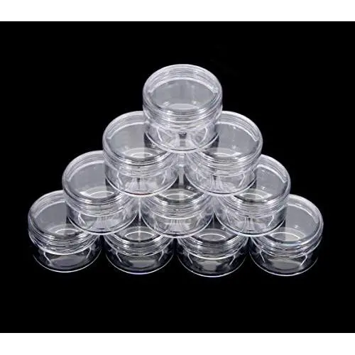 50PCS 10Gram 10ML Cosmetic Sample Containers Small Jars Bottle Storage Container Plastic Round Pot Tiny Makeup Glitter Containers with Screw lids For Nial Arts, Eye Shadow, Powder, Jewelry, Beads 50PCS 10Gram 10ML Cosmetic Sample Containers Small Jars Bottle Storage Container Plastic Round Pot Tiny Makeup Glitter Containers with Screw lids For Nial Arts, Eye Shadow, Powder, Jewelry, Beads