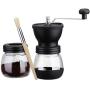 Red tide HOT Manual Coffee Grinder with Storage Jar Soft Brush Conical Ceramic Burr Quiet and Portable