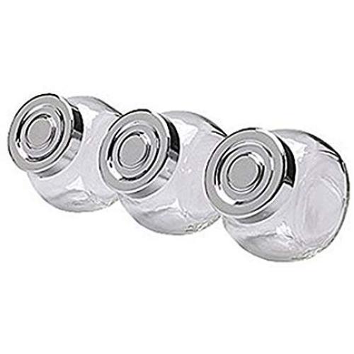 Sweet Spring Water 6.8 oz (200ml) Food Storage Canister Clear Glass Jar with Lids for Jam, Honey, Foods, Canning, Spices, Set of 3