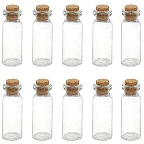 Glass Jars Bottles With Cork Stoppers 10 Pcs Small Transparent Glass Bottle 1ml Cheap Cork Stopper Bottles DIY Small Glass Bottle Mini Containers Home Storage