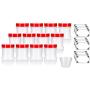 Natural Spice Sifter Jar with Airtight Red Lids holds 1 oz / 30 ml / 28 grams each (12 pack) + Labels and Measuring Cup