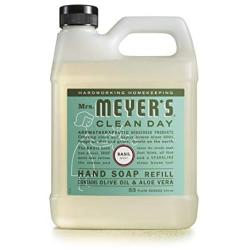 Mrs. Meyers Clean Day Liquid Hand Soap Refill, Cruelty Free and Biodegradable Formula, Basil Scent, 33 Oz