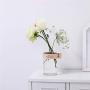 Minimalist Chic Glass Storage Jar Bottle With Leather Decor Scandinavian Nordic Desk Storage Bottle Organizer Flower Container L,Brown
