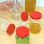 Southern Homewares SH-10235-S12 Set of 12 Red Mason Jar Small Mouth Size Leak Proof Silicone Seal Festive Colored Kids Fun Lids, Onesize,