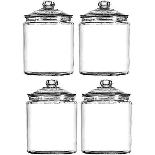 Bocal de Rangement Heritage Hill 1 Gallon, Lot de 4 - Anchor Hocking 102806 Bocal de Rangement Heritage Hill 1 Gallon, Lot de 4 - Anchor Hocking 102806