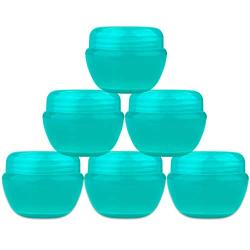 Beauticom 36 Pieces 30G/30ML (1 Oz) Teal Frosted Container Jars with Inner Liners for Scrubs, Oils, Salves, Creams, Lotions, Medication, Cosmetics - BPA Free