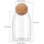 BESTONZON Glass Jar with Airtight Seal Wood Lid Ball 800ML Clear Candy Jar Mason Jars Food Storage Canister for Serving Tea Coffee Spice Sugar Salt Size M