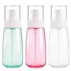 Fine Mist Spray Bottle 3.4oz/ 100ml Empty Cosmetic Refillable Travel Containers Plastic Hair Spray Bottle Sprayer for Perfume Skincare Makeup Lotion (3color)