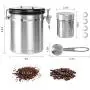 Secura Coffee Canister, Airtight Stainless Steel Storage Containers for Coffee Tea Food with Scoop, Powder Shaker, 4 Extra Valves and 16 Stencils Secura Coffee Canister, Airtight Stainless Steel Storage Containers for Coffee Tea Food with Scoop, Powder Shaker, 4 Extra Valves and 16 Stencils