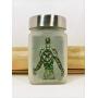 Personal Stash Jar with Robot Man and Cannabis Leaf Design - Air Tight, Smell Resistant Herb Storage, 3" Tall x 2" Wide. Perfect Size Gift