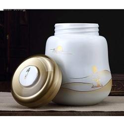 Porcelain tea container,Tea caddy storage,Tea tins containers Creative seal tea jar [storage jar] Small pot tea Ceramic tea pot-B 15x16cm(6x6inch)