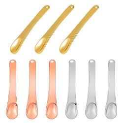 Baring 9 Pack Metal Makeup Spatula Cosmetic Spatula Scoop Mini Beauty Scoop Facial Cream Spoon