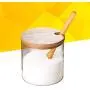 Glass Spice Condiment Jars Sugar Can Food Storage Containers with Bamboo Lid and Wooden Spoon for Serving Tea Coffee Spice Glass Spice Condiment Jars Sugar Can Food Storage Containers with Bamboo Lid and Wooden Spoon for Serving Tea Coffee Spice