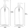 BAR5F Plastic Bottles with Pump Dispenser, 32 oz (1 Liter) | Leak Proof, Large, Empty Clear Oval, Refillable, BPA Free for Shampoo, Hair Conditioner, Lotion, Oils | Set of 2